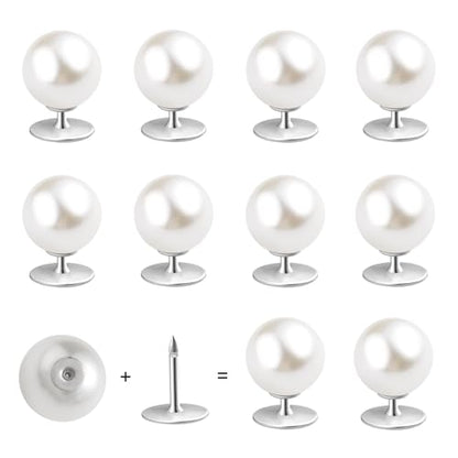ZLMCUJE 10 Sets 12mm No Sew Pearl Buttons Anti-Exposure Fixed Brooches Pearl pins Removable Reusable for Clothes for Women - size: 12mm/0.47inch