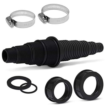 Sealproof Pond Tubing Pump Fitting, 30 Configurations, Works with Most Pumps, Fish Safe, Black - size: 1 Pack