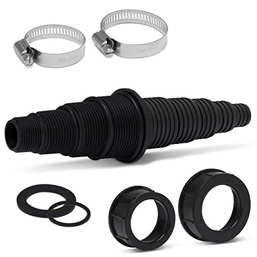Pond Tubing Pump Fitting, 30 Configurations, Works with Most Pumps, Fish Safe, Black - size: 1 Pack