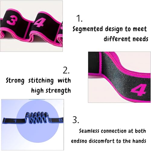 （2Pcs） Numbered Resistance Bands for Glutes & Yoga(Red&Purple | Adjustable Pull Rope for Full Body Workout, Arm Leg Exercise Equipment for Home Gym Training