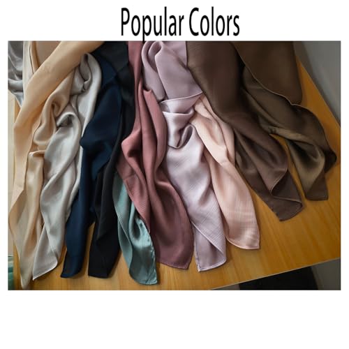 Women Hijab Head Scarf Chiffon Hijabs Lightweight Scarves Crepe Wedding Shawls and Wraps for Evening Dresses - color: Light Purple