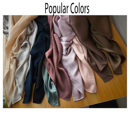 Women Hijab Head Scarf Chiffon Hijabs Lightweight Scarves Crepe Wedding Shawls and Wraps for Evening Dresses - color: Light Purple