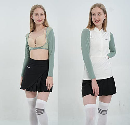 Women's Golf Cooling Shawl Outdoor Sun Protection Arm Sleeves - color: Y-green, size: X-Large