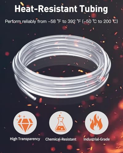 Pawfly 3 ft Food Grade Silicone Tubing, 1/4" ID x 3/8" OD, High Temp Pure Silicone Hose for Home Brewing Winemaking, Flexible Transparent Plastic Tubing, Silicone Pipe, Air Hose, Aquarium Tubing - size: 3 FT, style: 1/4" ID x 3/8" OD