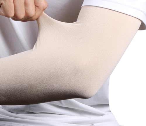 TZ Promise Women Men Sun UV Protection Arm Sleeves, Cooling Compression Arm Cover for Sports - color: Beige