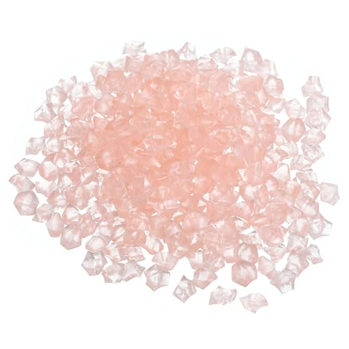 MECCANIXITY 1000pcs Glow Rocks 8-10mm Glow Pebbles Decoration in The Dark Luminous Stones Decor DIY Decorative Light Pink for Garden, Potted Plant, Fish Tank - color: Light Pink