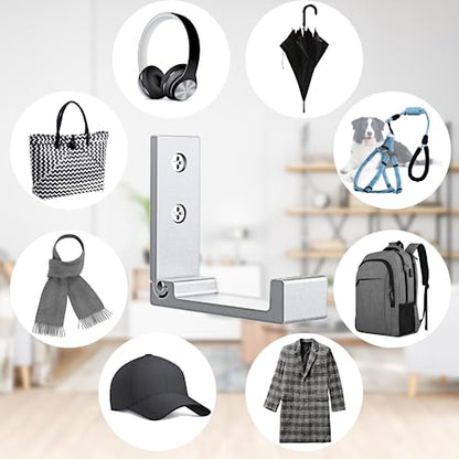 OHIYO 4pcs Folding Coat Hooks Heavy Duty Wall Hooks for Hanging Bags Hooks Headphone Holder No Rust Wall Mounted for Hat, Bags, Jacket, Towel (Silver) - color: Silver-4 Pack