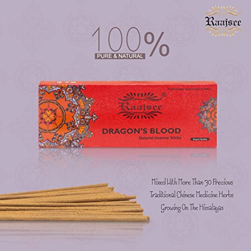 Dragon Blood Incense Sticks, 100%-Natural Charcoal Free Organic Non Toxic Clean Burning Handmade Insence Sticks 100 gm Pack, Meditation Gifts – Spritual Cleansing - color: Dragon Blood