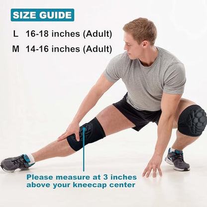 Men Women Knee Pads for Skating Soccer Dancing Climbing, Soft Elastic Work Knee Protector for Fitness Yoga Bike, Breathable Anti-slip Knee Compression Sleeve for Hiking Running Cycling Adult, Black L - size: Large