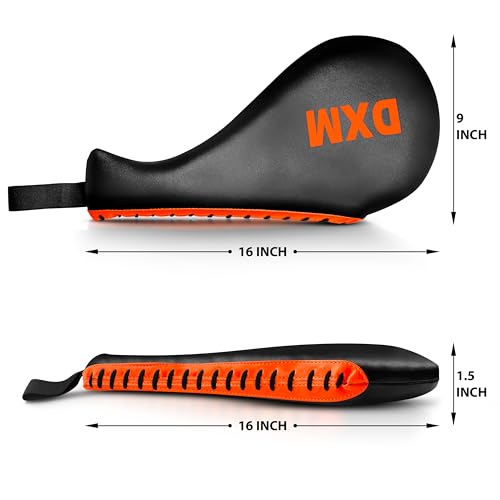 DXM SPORTS Taekwondo Kick Pads 2 Pack | Karate Martial Arts Training Equipment, Target Pads for Kickboxing Taekwondo Sparring Gear for Kids Youth Adult