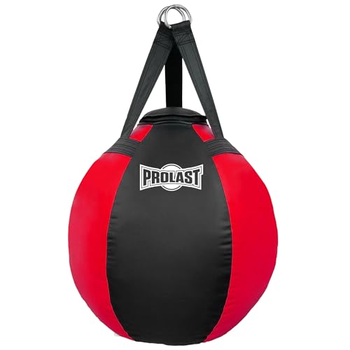 Wrecking Ball Heavy Punching Bag for Adults, Hook and Uppercut, Body Snatcher, Boxing, MMA, Muay Thai, 65 lbs, Classic - color: Red / Black, style: Unfilled