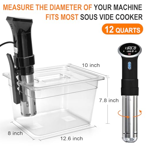 HOMENOTE Sous Vide Container 12 Quart with Lid, Rack, Sleeve and Cookbook | BPA-free complete kit includes rack, insulated sleeve and recipe booklet; compatible with Anova and most sous vide cookers. - color: Sous Vide Container-with Rack & Sleeve