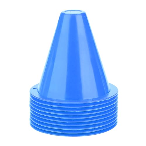 10PCS Soccer Training Cone, Sport Training Marker Cone Plastic Traffic Cones Disc Cones Barriers for Soccer, Skating, Football, Basketball - color: Blue