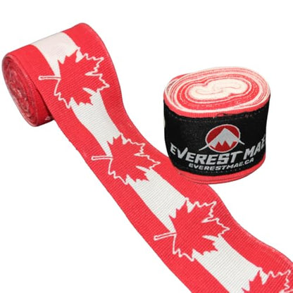 Canada Flag Handwrps Boxing, Kickboxing, MMA, Martial Arts, 4.5 Meter 180 Inches Elasticated Thumb Loop Bandages, Inner Gloves, Boxing, MMA, Muay Thai