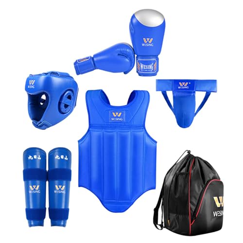 WESING Sanda Gears Set 6pcs for Men Women - color: Blue, size: Medium