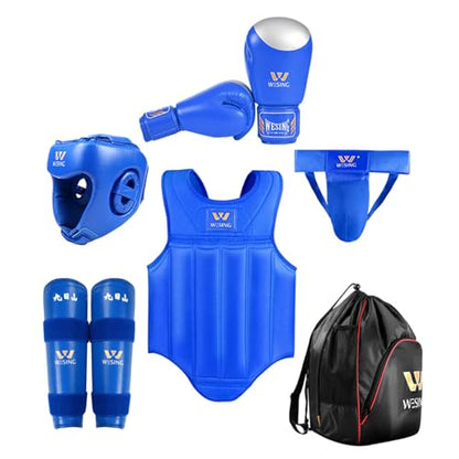 WESING Sanda Gears Set 6pcs for Men Women - color: Blue, size: X-Large