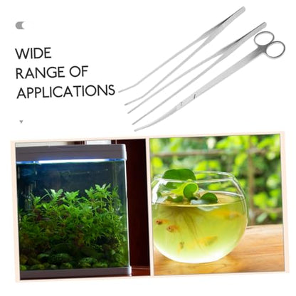 LIOOBO 1set Aquascaping Tools Set Scissors Tweezers Spatula for Aquarium Maintenance