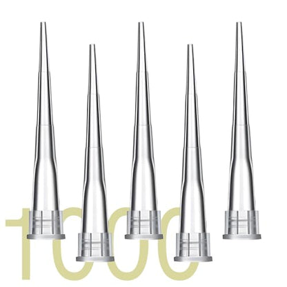 Pipette Tips 10uL 1000pcs, Universal Pipetting Tips, DNase/RNase Free and Pyrogen Free, Low Retention, Laboratory Liquid Handling, Autoclavable, Polypropylene (PP) - size: 10uL(1000PCS)