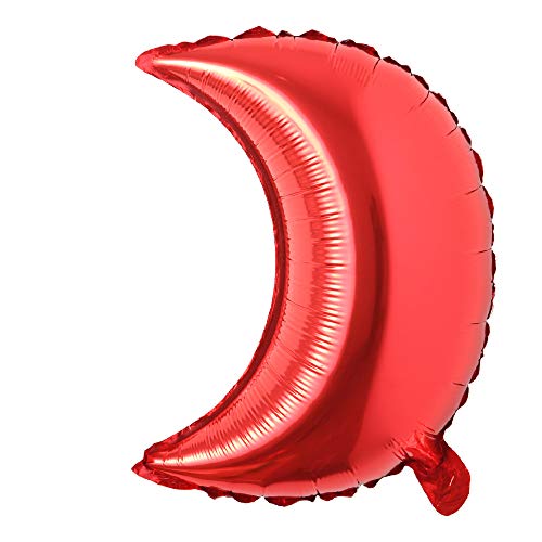 18 inch moon Eid Al-Fitr holiday aluminum foil helium balloons birthday holiday party supplies wedding layout decoration (18 inch Moon Red) - color: 18 Inch Moon Red