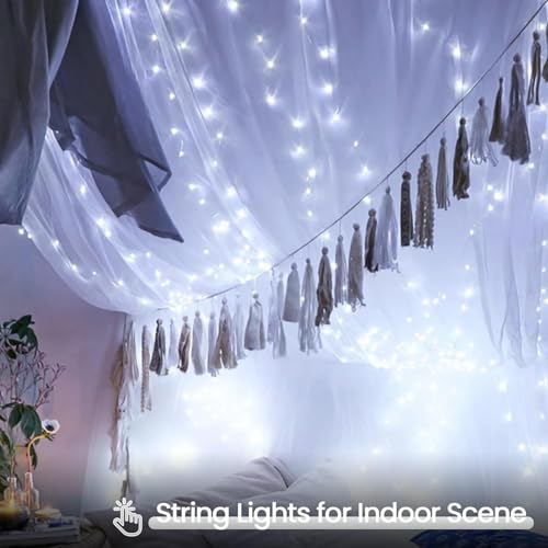 4 Pack 400 LED Battery Operated String Lights, Twinkle Lights Cool White - color: Cool White, size: 4PK(100LED)