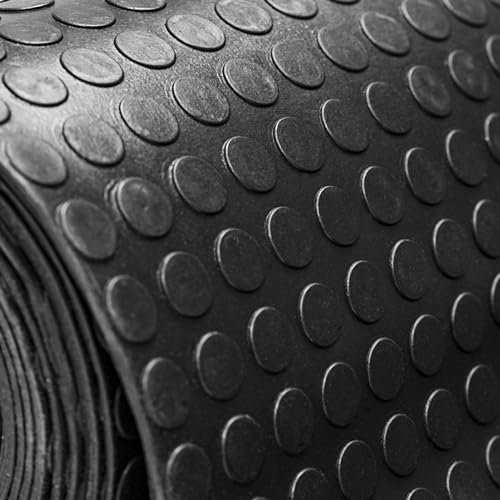 MSI Premium Black Rubber Floor Mat Roll - 3.3 x 33 ft, 4mm Thick - Heavy-Duty, Waterproof, Non-Slip Coin Texture - Cuttable, Easy Clean, Multipurpose Matting for Garage, Gym, Workshop, Industrial Use