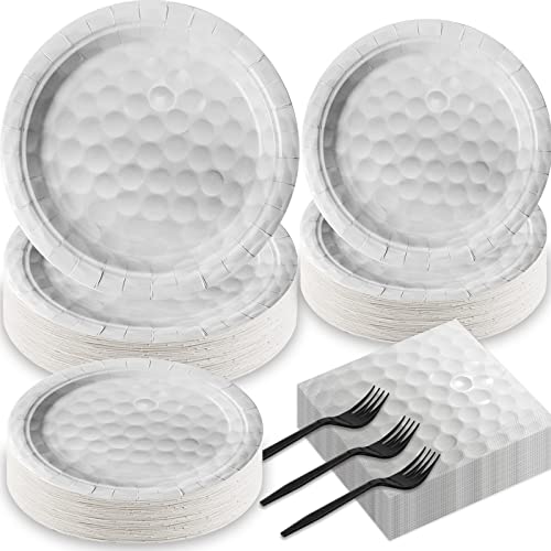 Qyeahkj 50 Guests Golf Party Plates Napkins Supplies Golf Birthday Decorations Disposable Paper Dinnerware Tableware Set Sport Ball Party Decoration Favors For Kids, 200 Pieces - style: golf