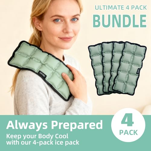 Reusable Flexible Ice Pack 10"x4"x0.7" for Pain Relief – Cold & Hot Compress for Injuries, Swelling, Muscle Soreness, Surgery – Microwave & Freezer Safe for Back, Shoulder, Knee, Neck