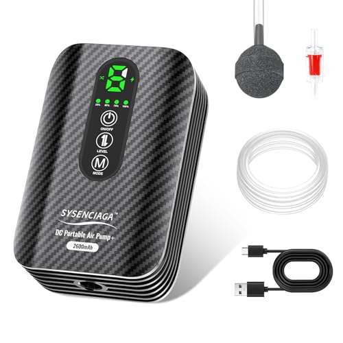 Rechargeable Bait Aerator Pump with Clip | Portable dual-mode air pump for bait buckets, fishing trips, crawfish, and aquarium backup; clip-on design - color: light black