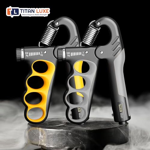 Grip Strength Trainer – Adjustable Resistance Hand Grip Strengthener (11-220 Lbs/5-100KG) with Auto Electronic Counter | Forearm & Finger Exerciser for Athletes, Musicians, Injury Recovery - color: Orange