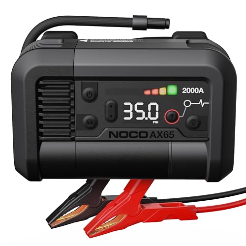 NOCO Boost Air AX65 2000A 12V Jump Starter, Air Compressor & Tire Inflator | 67 LPM, 2-Min Inflation, Spark-Proof & Reverse Polarity Protection, For Car, Truck, SUV, ATV, RV, 8.0L Gas & 6.0L Diesel
