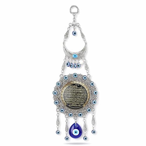 Blue Evil Eye Wall Decor, Islamic Amulet Blessing Wall Hanging Decoration Pendant for Home, Car, Office Decoration and Protection