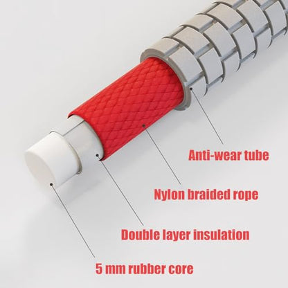 23 FT Long Jump Rope for Kids Adults,Double Dutch Jump Rope,Adjustable Skipping Ropes with High-strength Nylon Braided Rope Core,360°Rotation Not Entangled,Long Enough for 4-6 Jumpers.