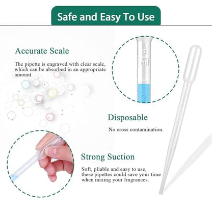 50 PCS 3ml Dropper Pipettes - Disposable Pipettes Dropper for Accurate Liquid Transfer, Perfect for Essential Oils, Resin, Crafts, Labs - Plastic Pipette, Droppers - size: 3 ML