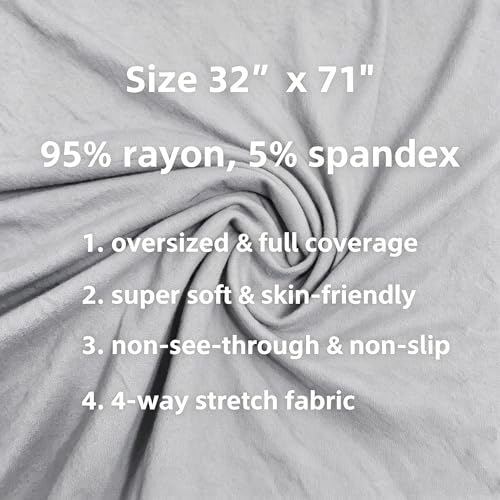 Lina & Lily Non-see-through Premium Jersey Maxi Hijab Head Scarf Wrap for Muslim Women - color: Light Gray