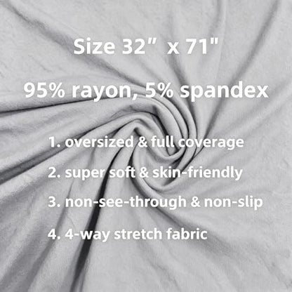 Lina & Lily Non-see-through Premium Jersey Maxi Hijab Head Scarf Wrap for Muslim Women - color: Light Gray