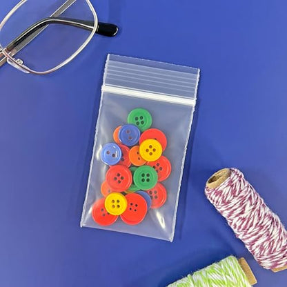 Plymor 2 x 3 inch, 4 Mil Zipper Reclosable Bags (Case of 10,000) | Heavy-duty plastic for jewelry, beads, rings, earrings, pills, vitamins, spices, coins, screws & small parts - size: 2" x 3" (10,000 Count)