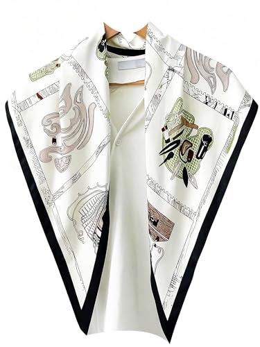 Triangle Shawls Scarf Head Hair Neck For Women Scarves Fashion Silk Feeling Lady Lightweight 51 * 23.6inch - color: K17-white Checkered Pattern Tool（51*23.6inch）