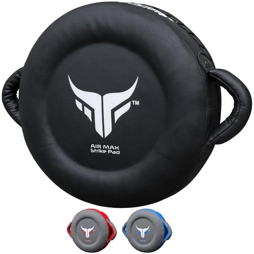 Mytra Fusion Boxing Round Pad Kickboxing Coach Training Punching Focus Mitts for Martial Arts, MMA & Muay Thai, Strike Boxing Focus Pads for Speed, Focus & Accuracy - color: Black