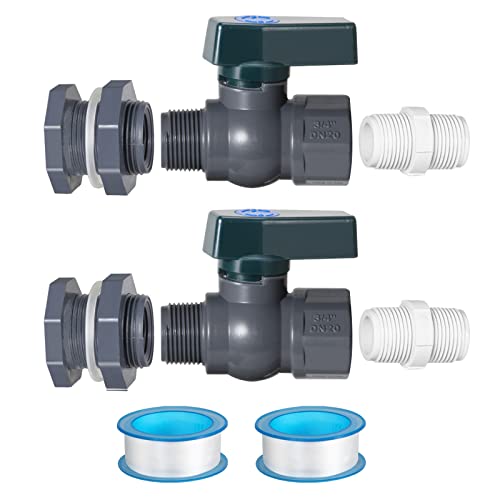 Suswillhit Rain Barrel Spigot Kit, Water Barrel Diverter, 2 Pack | with Bulkhead Fitting Hose Faucet Adapter, Thread Seal Tape for Water Tanks, Aquariums, Tubs, Pools, Garden Barrels - color: 2Pack