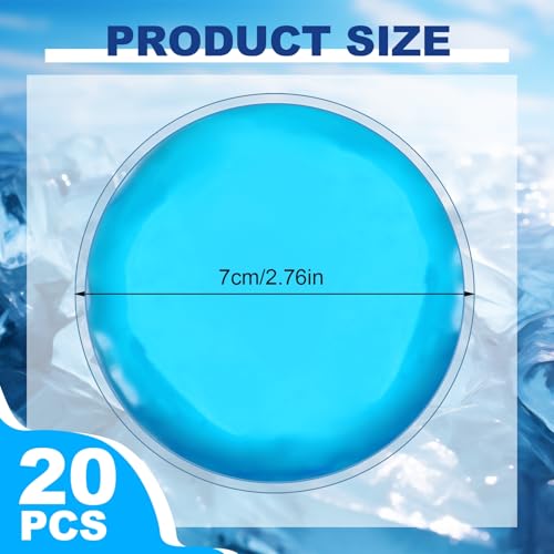 Reusable Ice Packs for Injuries, 20 Pack Round Ice Packs for Face, Gel Ice Pads Small Hot Cold Compress Ice Bag for Eyes After Surgery, Face, Wisdom Teeth, Breast Surgery - size: 2.75 Inch - 20 Pack