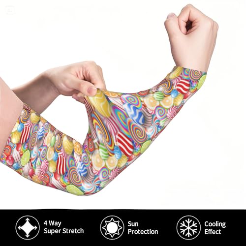 Arm Sleeves Outdoor Garden Sports Cooling Sun Sleeve for Women Men Farm - color: Candy