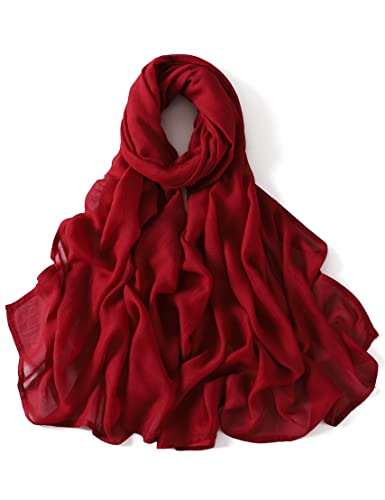 Txameru Women's Viscose Cotton Hijab Scarf - color: Burgundy
