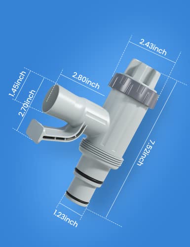 Above Ground Swimming Pool Hose Adapter with Plunger Valve and Pipe Holder - Replacement Parts for Pool Pump System (Round Top 2 PACK) - style: Round Top 2 PACK