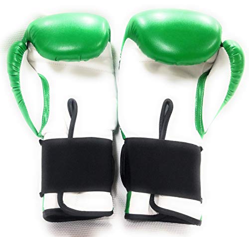 Boxing Gloves Kickboxing Muay Thai Punching Bag Vinyl Green - Durable Multi Layered Foam Padded Offers Unbeatable Price Kids and Adult Sizes - size: 10oz