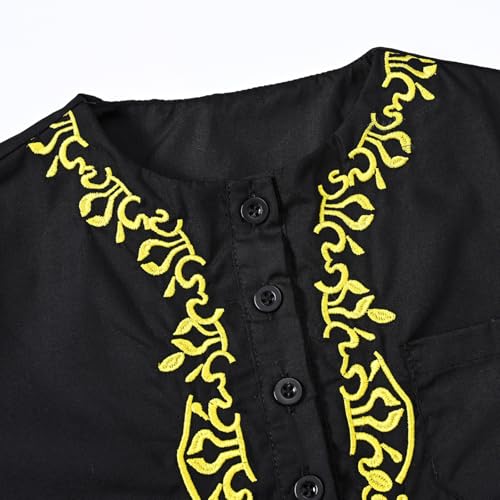 Boys Muslim Thobe Islamic Clothing Kids Muslim Prayer Clothes for Boys Eid Outfit Toddler Kaftan Ramadan Shirt Pants - color: Black, size: 4-5T