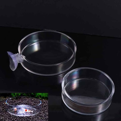 Shrimp Food Box, Round/Square Practical Fish Feeding Bowl, Acrylic Transparent Aquarium Accessories Fish Feeding Dish Shrimp Food Feeding Circle(E) - style: E