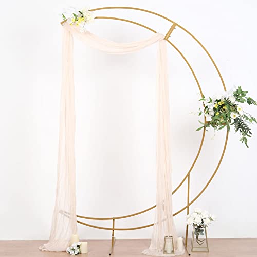 Tableclothsfactory 7.5ft Gold Metal Crescent Moon Wedding Arch Stand, Curved Flower Balloon Frame