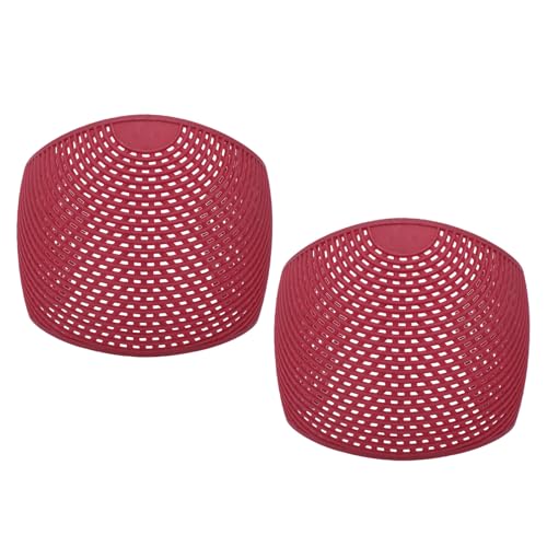 Non Slip Hijab Crown Headband | 2 Pack Elastic Lightweight Hair Grip Band Base Layer for Workout Sports Daily Use Black (Deep Red) - color: Deep Red