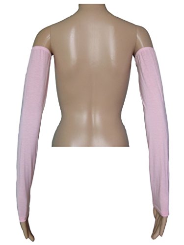 Women's Muslim Modal Arm Stretch Sleeves Cover - color: Pink