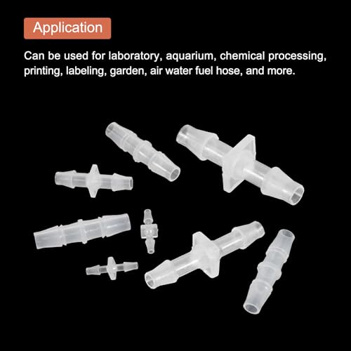uxcell 12Pcs Plastic Hose Barb Fitting, 3/32" x 3/32" Barb Pipe Connectors Hose Fitting Adapter Splicer Mender Adapter Union for Fuel Gas Liquid Air Hose Repair - size: 3/32" x 3/32"